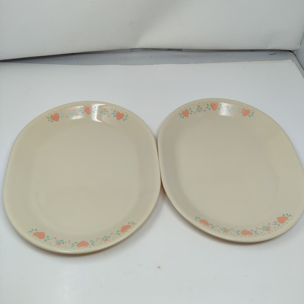 2X Corelle By Corning "Forever Yours" Oval Serving Platter - 12.25"L x 10"W